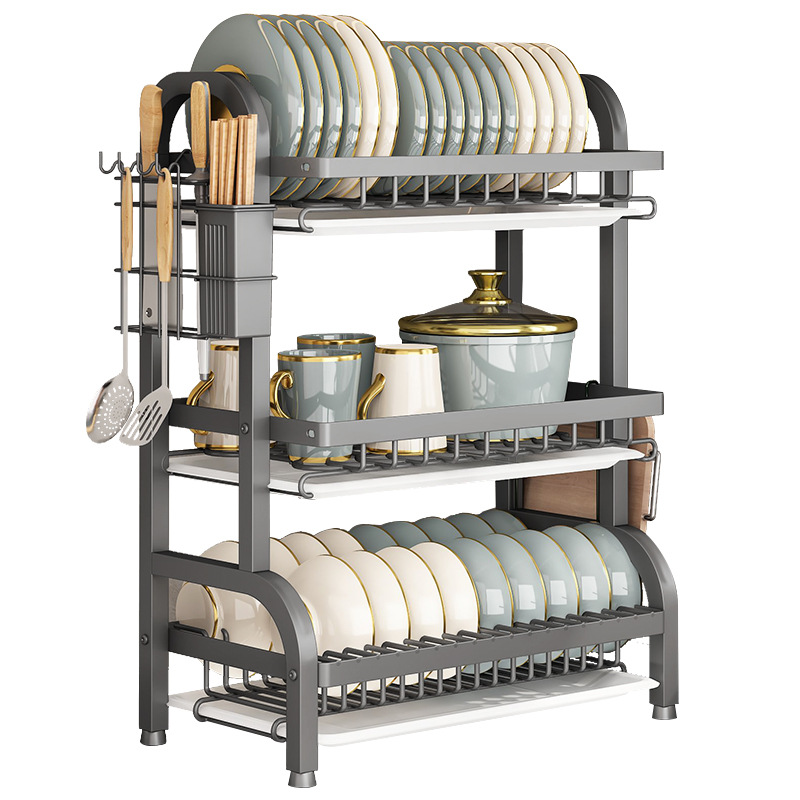 Estantes de cocina Estantes de almacenamiento de platos Estantes de drenaje de platos Estantes de platos multifuncionales Estantes de platos Palillos y cuchillos