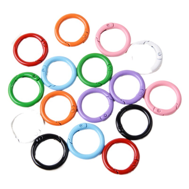 25 мм цветная краска пружинное кольцо брелок для ключей цепочка для мобильного телефона аксессуары открытая пружинная Пряжка Книга кольцо Соединительная карта кольцо