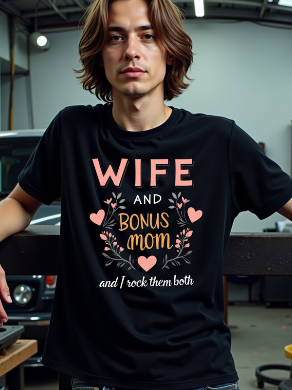 2025 Cross-Border European Size Sports Shirt T-Shirt Pattern Ladies Wife and Bonus Mom Pure Cotton T-Shirt