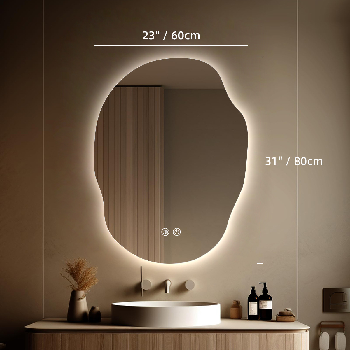 Comercio exterior papa forma especial inteligente led espejo de maquillaje colgante de pared dormitorio tocador espejo de baño pared colgante con luz Amazon