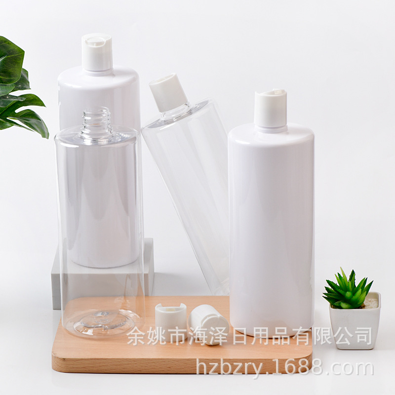 厂家新款1000ml平肩pet瓶子 配按压式千秋盖 塑料瓶 化妆品分装瓶