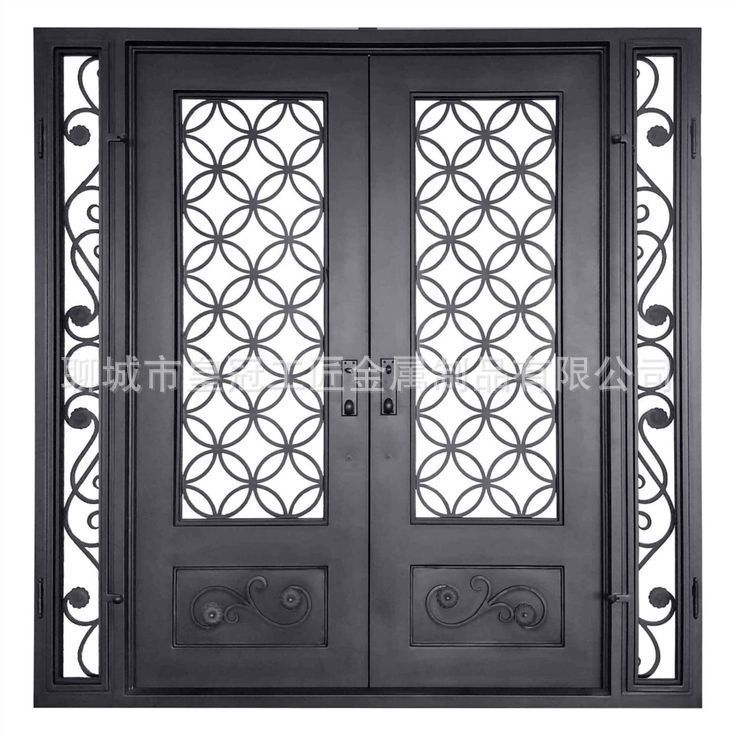 Factory wrought iron door villa door entrance door double door entrance door security door glass wrought iron door Factory wrought iron door villa door entrance door double door entrance door security door glass wrought iron door