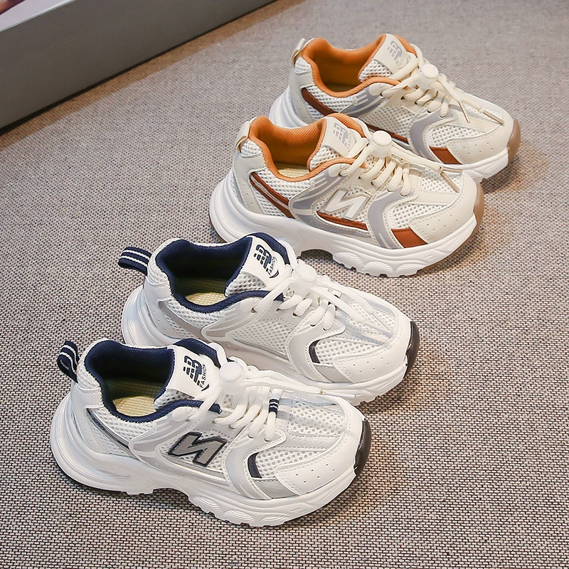 Обувь для мальчиков и девочек-пап 2025 новая весна и осень модная и удобная детская спортивная обувь сетка универсальная повседневная обувь