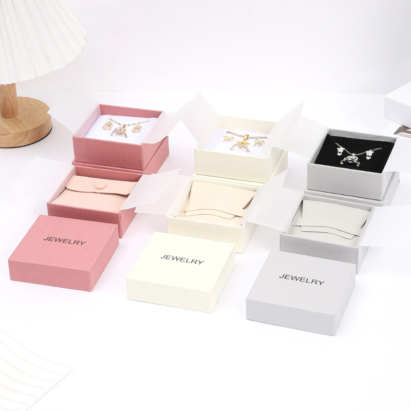 Caja de joyería colgante pulsera pendientes almacenamiento caja de joyería flor brillantemente cubierta caja de embalaje de alto nivel