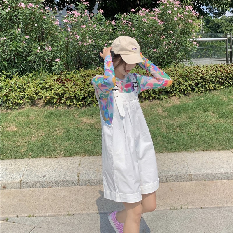 흰색 [싱글 멜빵]]