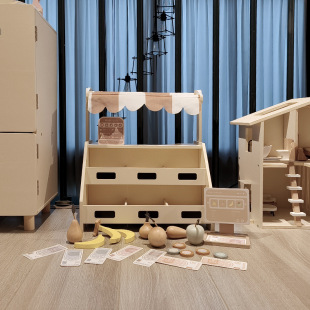 Wooden Children's Store Seller Girl Toys Toys Ins Wind Cream Fruit Selling Chan