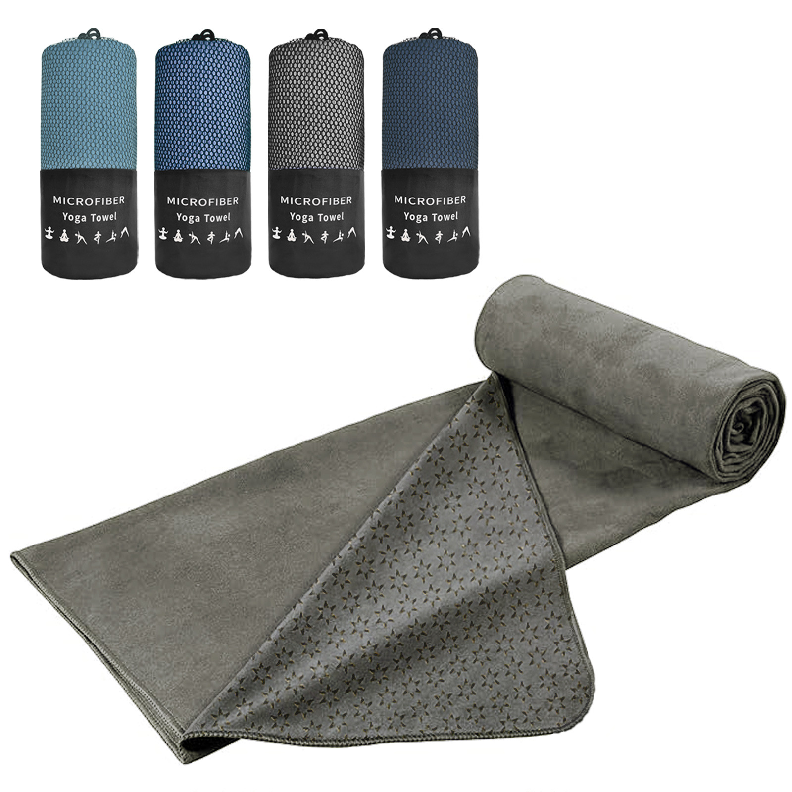 Hexagonal Drip-Resistant Yoga Towel, Ultra-Fine Fiber Non-Slip Mat, Fitness Yoga Pilates, Cross-Border Hot-Selling Manufacturer, in Stock