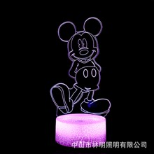 廠家熱銷米老鼠系列3D小夜燈創意禮品 七彩觸摸遙控亞克力led台燈
