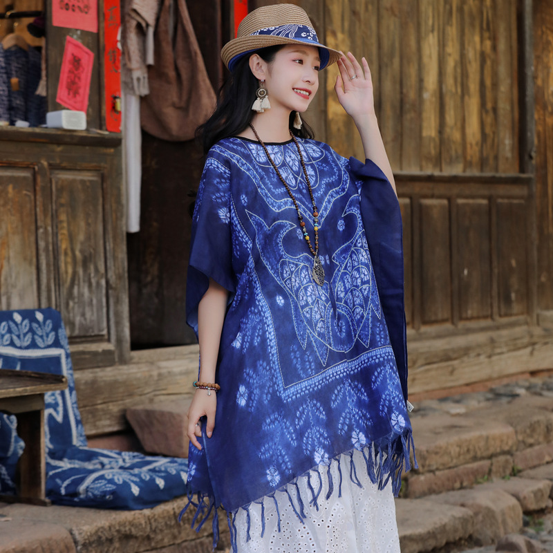 2023 nueva Yunnan Lijiang estilo étnico chal primavera y verano viajes decoración suéter cabo desgaste exterior protector solar bufanda