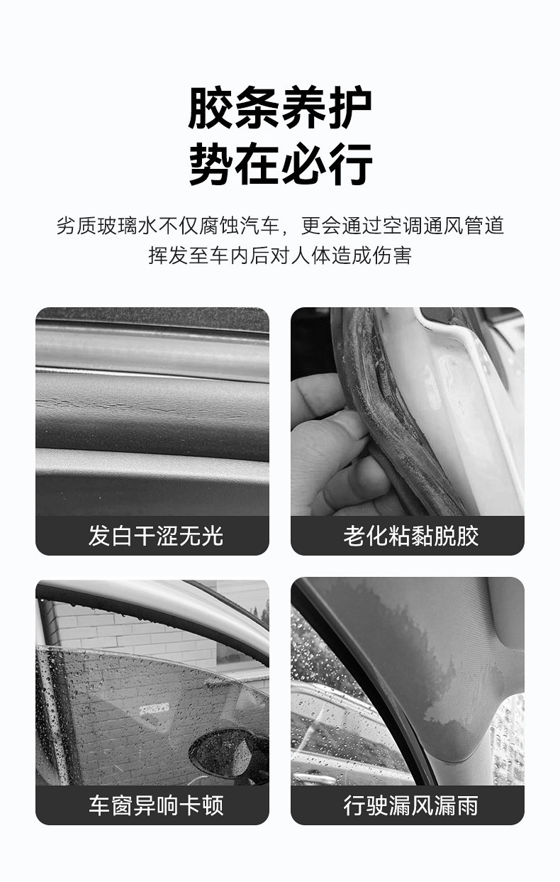 Leiben Automotive Rubber Strip Maintenance Agent for Car Window and Door Seals, Repairs Softening and Aging, Prevents Cracking and Whitening