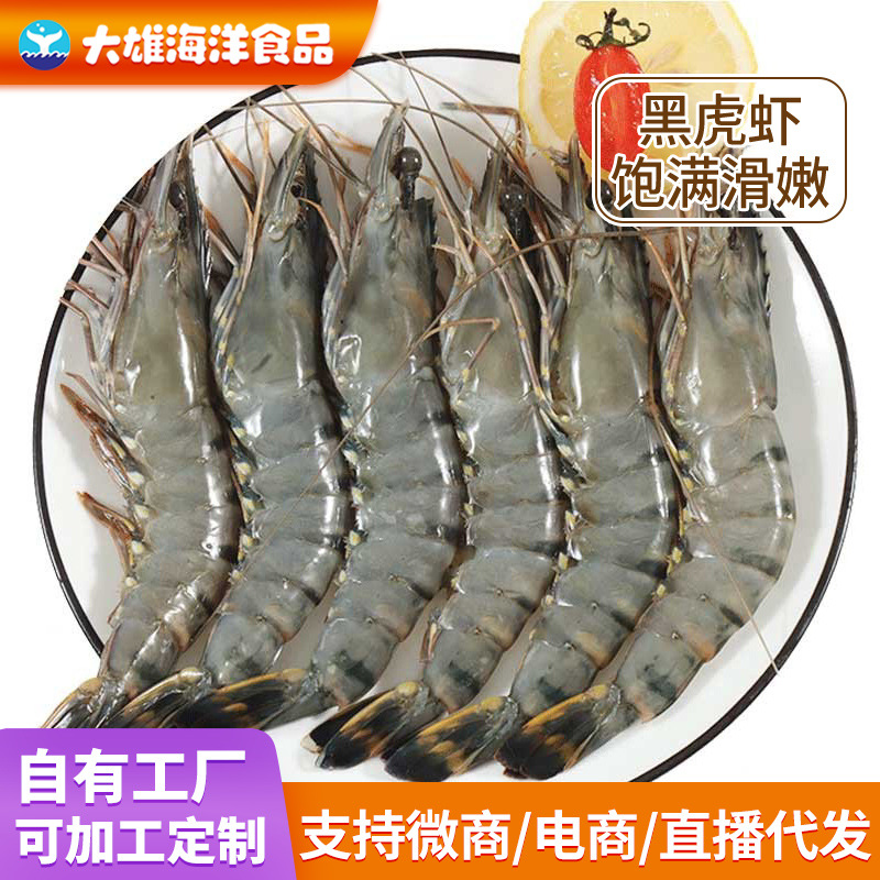 大号黑虎虾鲜活大号黑虎虾大老虎虾批发速冻黑虎虾海鲜海洋大虾