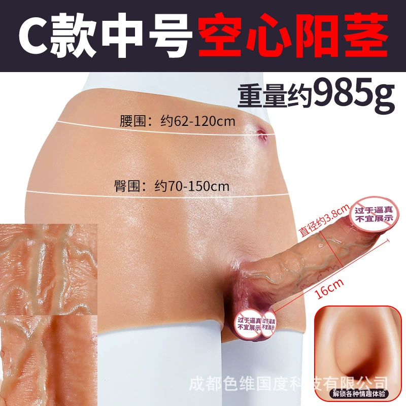 Wearable Silicone Dildo (unbranded), Realistic Texture, Hollow or Solid Options, Unisex