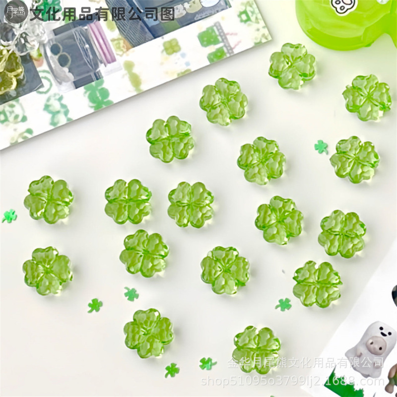 高品質四つ葉のクローバーアクセサリー木片樹脂アクセサリービーズテープ装飾材料 diy アクセサリーブレスレット卸売|undefined