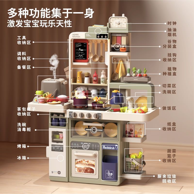 Baby Valley Niños Juguetes de cocina Niñas Cocinar Cocinas Simulaciones de cocina Regalo de cumpleaños de bebé de 3 años