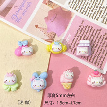 新款迷你kitty猫卡通蝴蝶结爱心diy手机壳鞋扣饰品奶油胶树脂配件