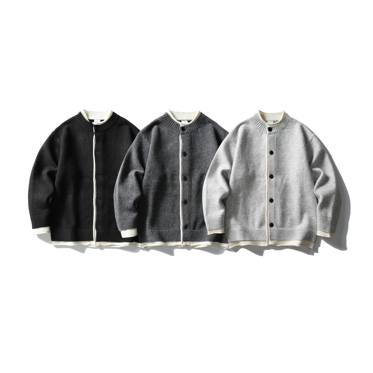 Ruiienrs X Neoism 2025 New Autum Casual Versatile Fake Two-Piece Cardigan Sweater My2532