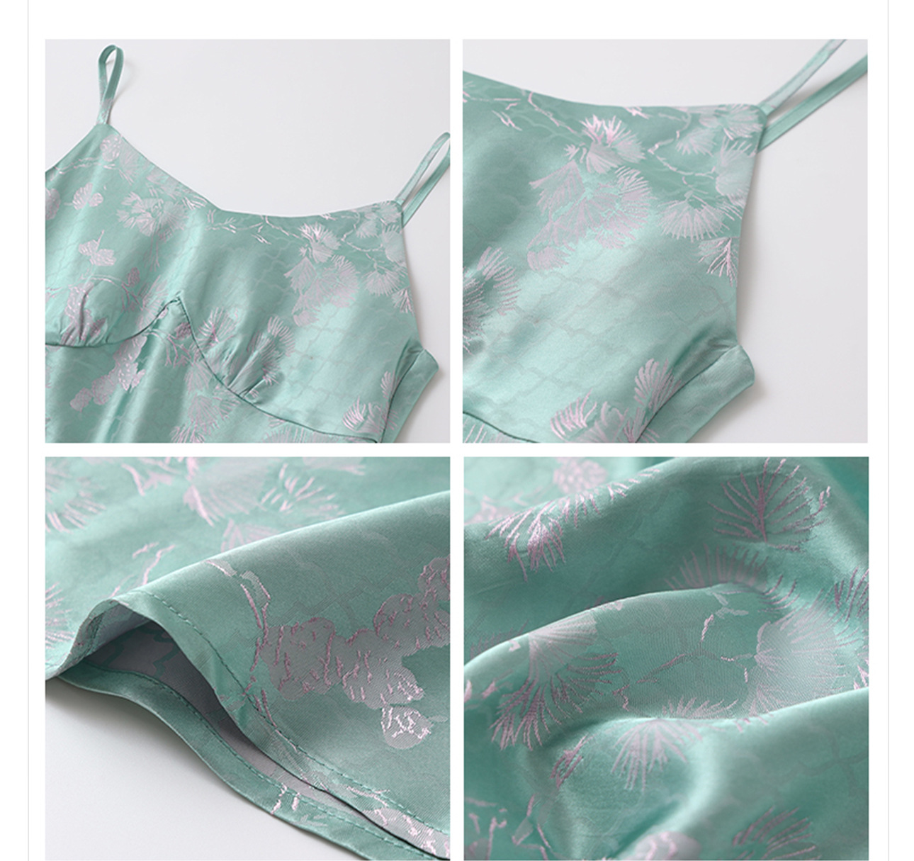 Đầm ôm body nữ chất liệu acetate hoa văn jacquard, dáng dây mảnh, phong cách tân cổ điển — màu vàng chi tiết 16
