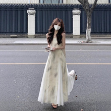 ��������Ư����Ůװ����ˮīӡ����������ȹŮ�ļ����ݴ��ȹA��