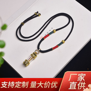 Xizang-Style Pestle Pendant Adjustable Clasp Necklace Cord Jade High-Quality Pendant Jade Pendant Sweater Chain Rope Wholesale