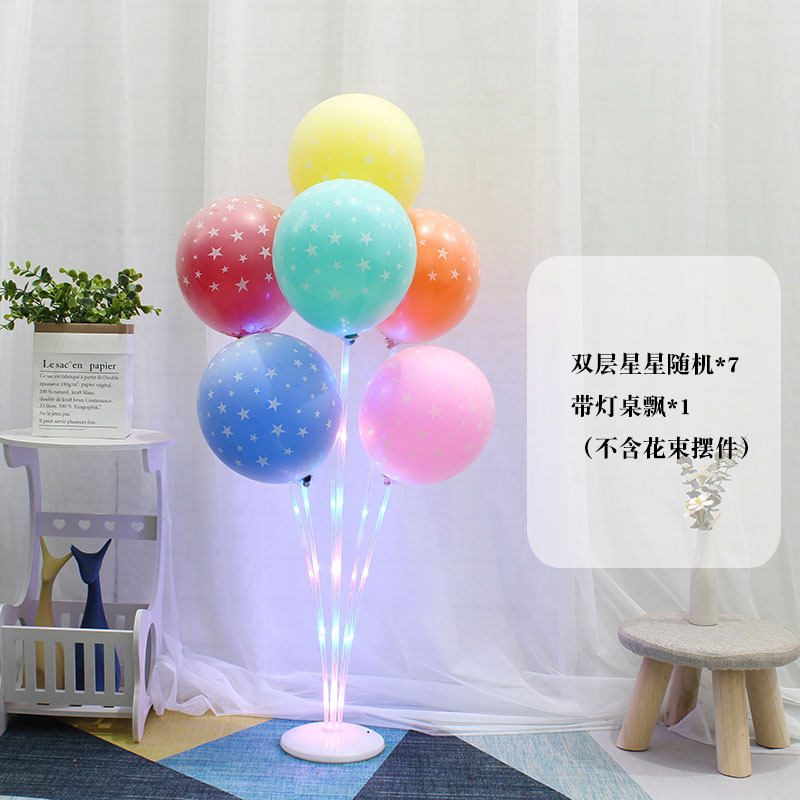 Mesa de piso luminoso con luz flotante Día del niño bebé cumpleaños traje globo decoración la boda partido soporte