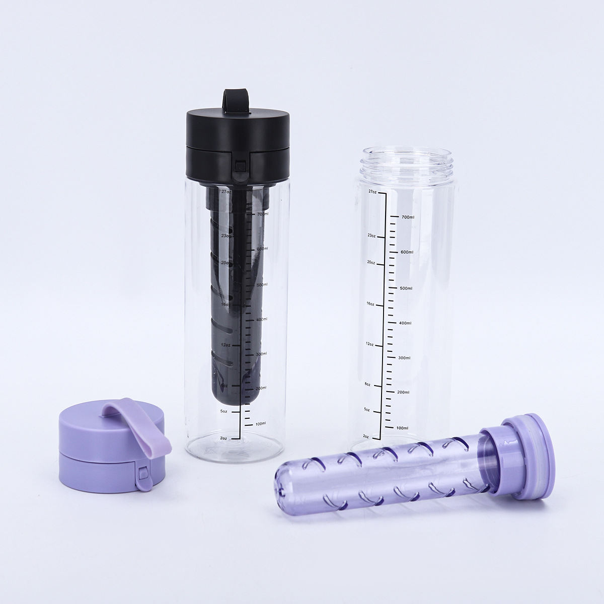 Amazon caliente simple escala taza de agua de plástico de color sólido taza de mano de gran capacidad taza de agua deportiva de bebida directa al aire libre