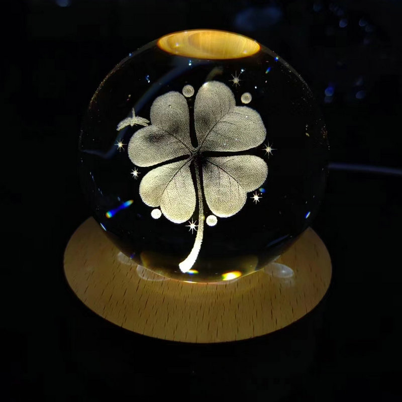 創意発光水晶球小夜灯内彫刻工芸品水晶置物星座球卒業記念品水晶球|undefined