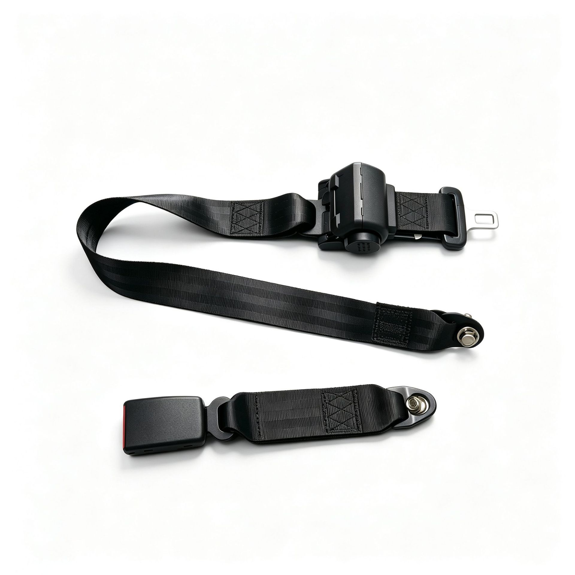 Automatic Retractable Two-Point Car Seat Belt, Car Safety Belt Accessories, Black Webbing Retractor Model