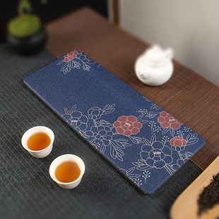 Porcelain Amoy Eight Creative Quick-Drying Water Absorbent Tea Tray Ceramic Dry Soaking Table Teapot Tray Household Rectangular Light Luxury Modern