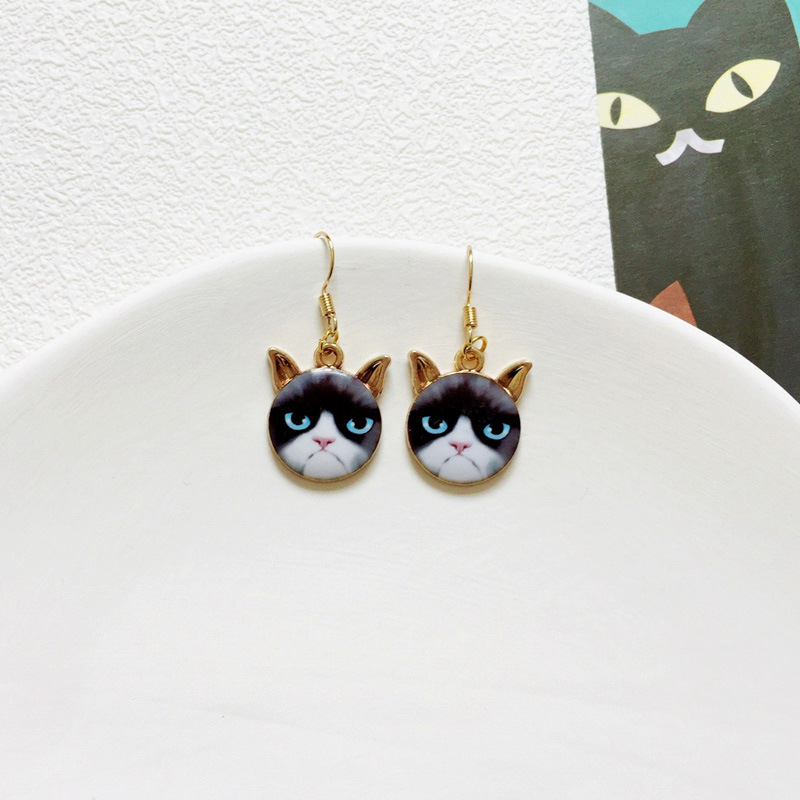 Cute Cat Metal Enamel Women's Drop Earrings 1 Pair display picture 15