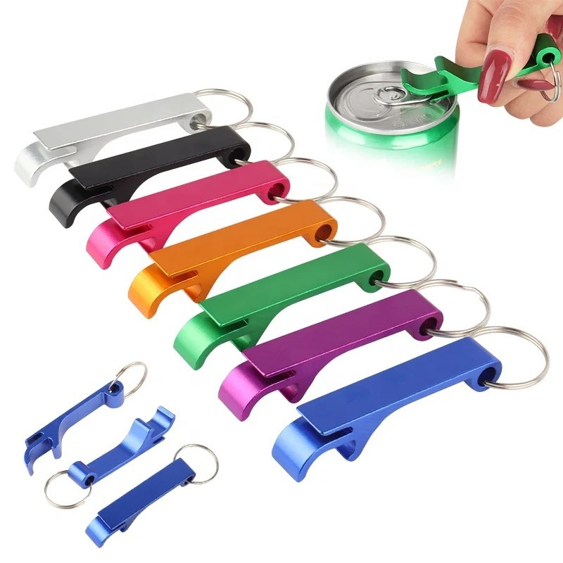 Aluminum Alloy Beer Bottle Opener Practical Multifunctional Keychain Bottle Opener with Logo Printing for Event Advertising