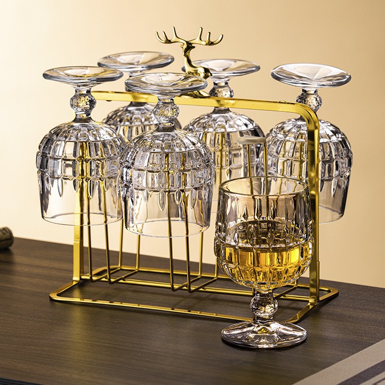 Copa de vino extranjera hogar Luz de lujo de alto grado de cristal whisky de alto grado estante de copa de vino tinto de alta gama taza de brandy de patas cortas