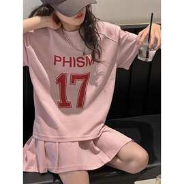 女童夏装短袖t恤JK裙休闲套装裙2025新款洋气中大童时髦夏季儿童