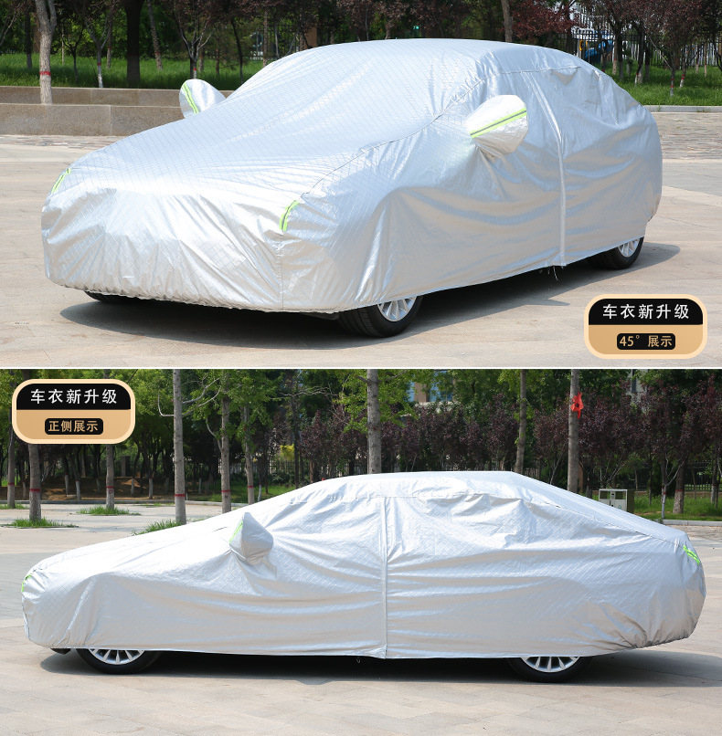 Oxford Car Cover with Fleece Lining, Sunshade, Sun Protection, Cotton-Lined Full Car Cover, Sun and Rain Protection, Full Car Sun Protection and Heat Insulation