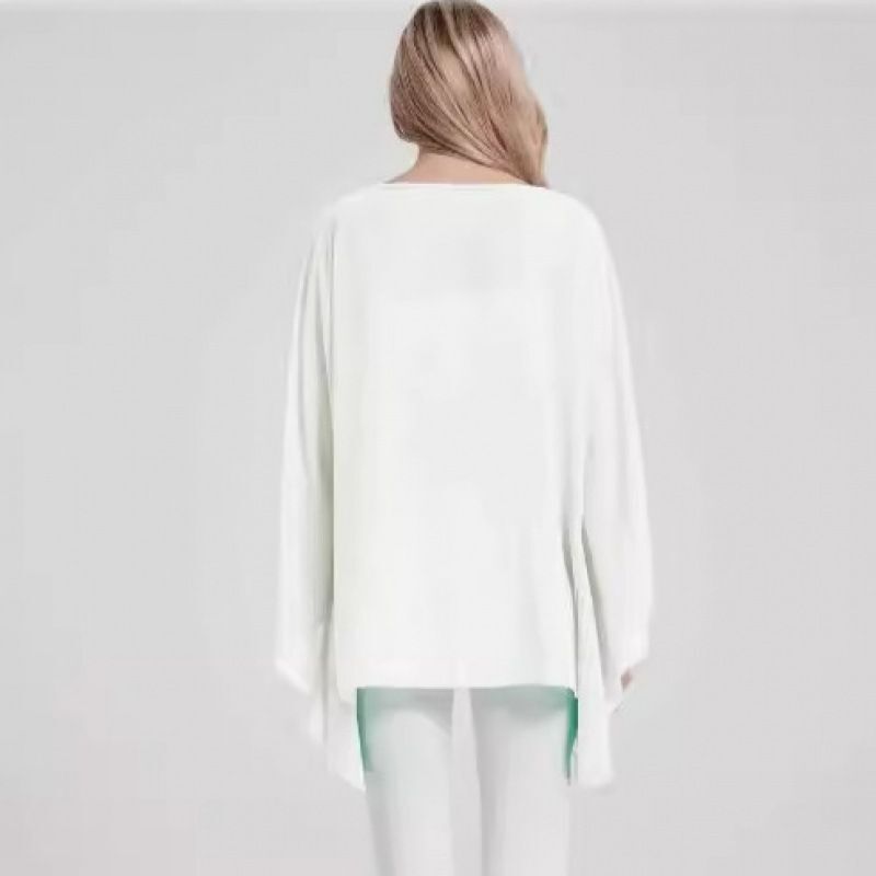 Loose Women's Summer Chiffon Shawl Bride Spring and Summer Sunscreen Chiffon Shirt Lace Shirt Crewneck Women's European and American Foreign Trade