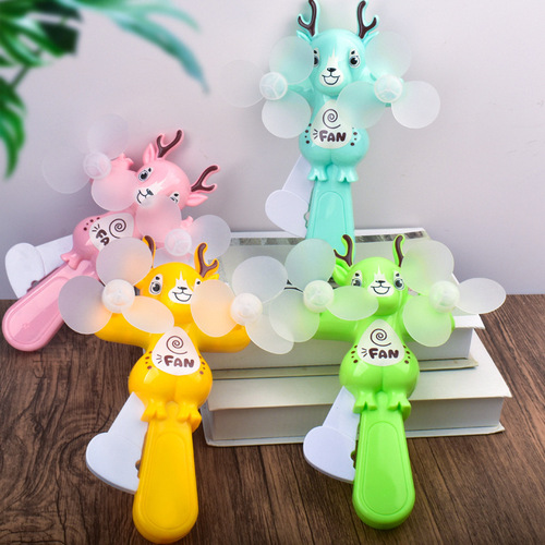  New Children's Handheld Fan Student Convenient Fan Gift Cartoon Dragon Beast Dual-Head Hand-Powered Fan Gift