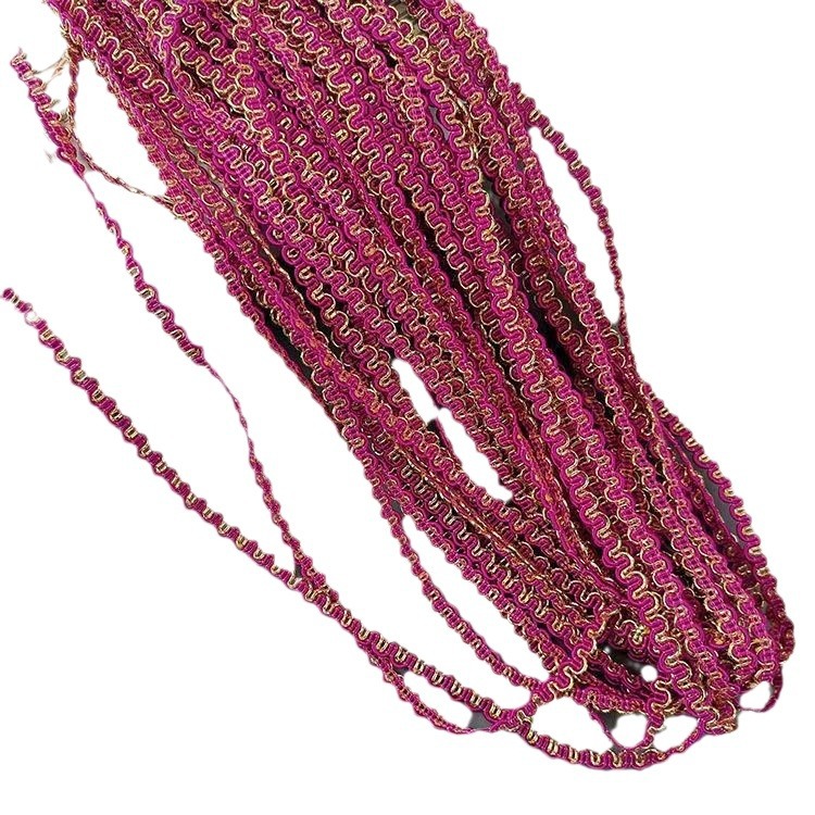 25 m 0,5 CM pequeña curva de dos colores de oro y plata de la cinta de encaje de seda núcleo de alambre DIY collar artesanía accesorios de ropa