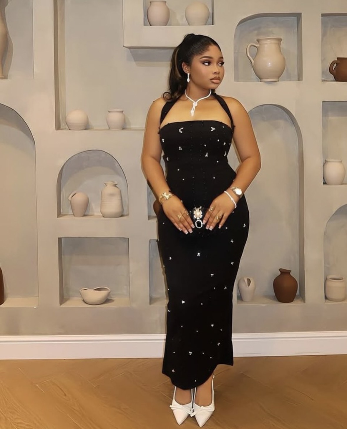 Women's Clothing Women's Halter Neck Bodycon Dress Rhinestone Bubble Bead Slim Fit Fashion For Formal & Casual For Women_ecoleips.com