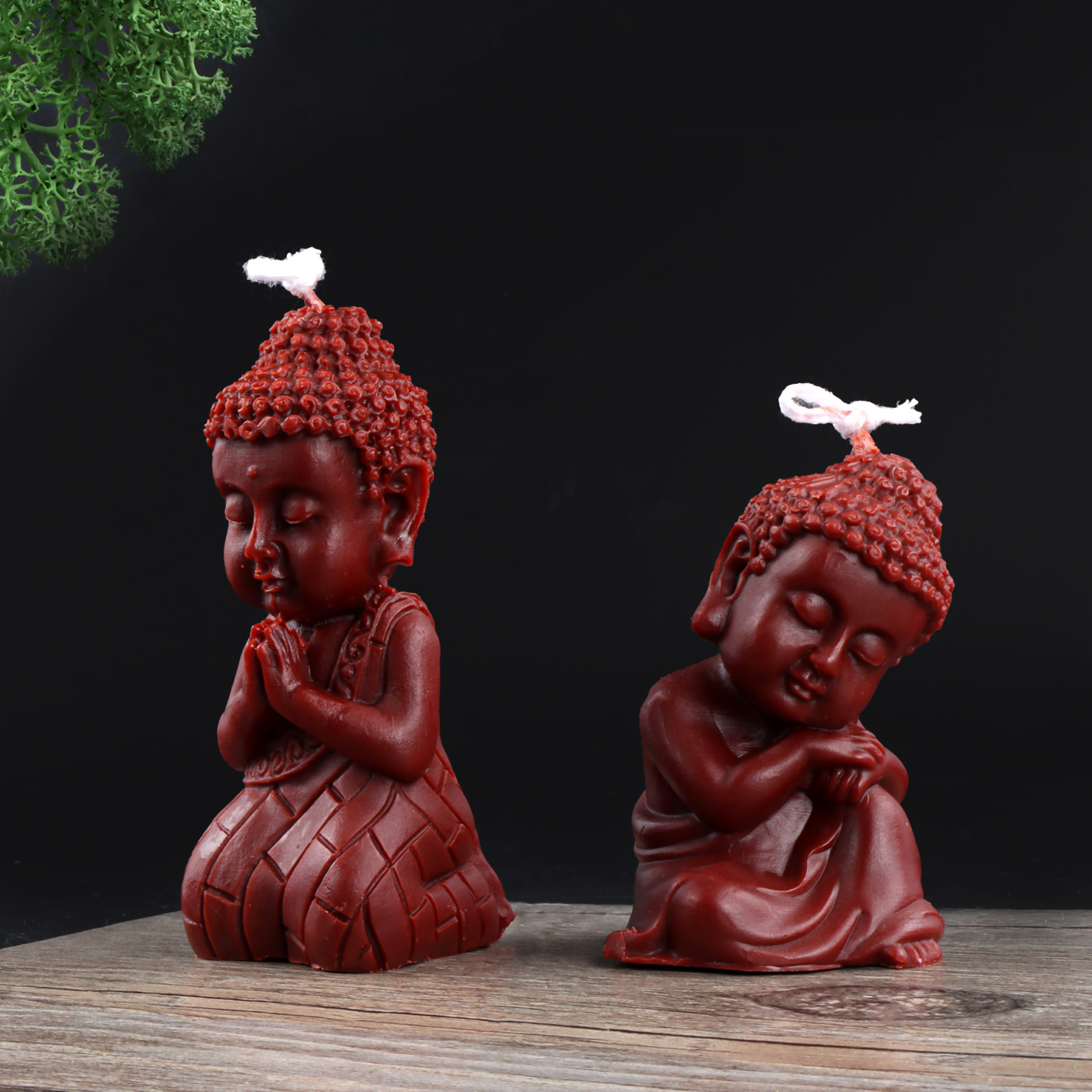 Simulación Buda vela molde silicona DIY meditación oración Buda vela molde hecho a mano jabón yeso fondant molde