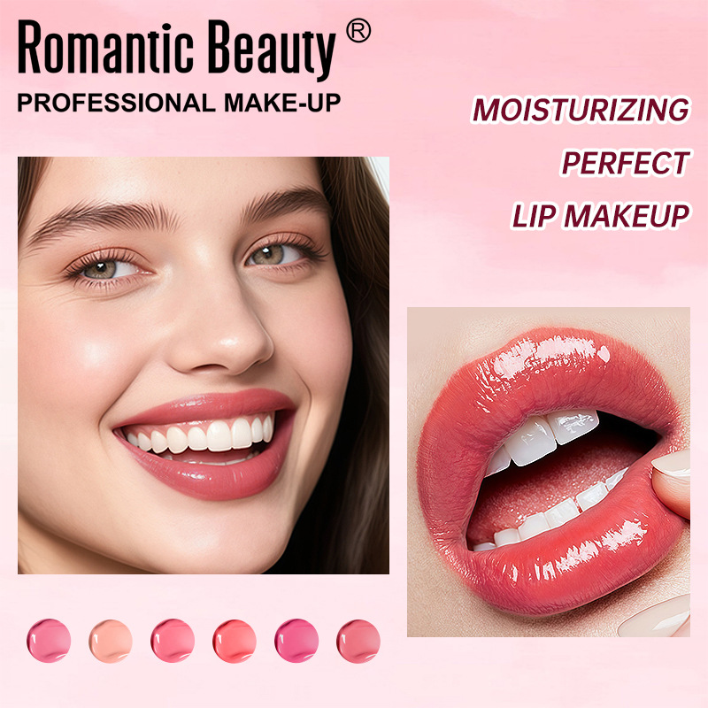 Esmalte labial espejo transfronterizo es fácil de colorear, esmalte labial de agua, esmalte labial líquido, esmalte labial de color perlado, mujer