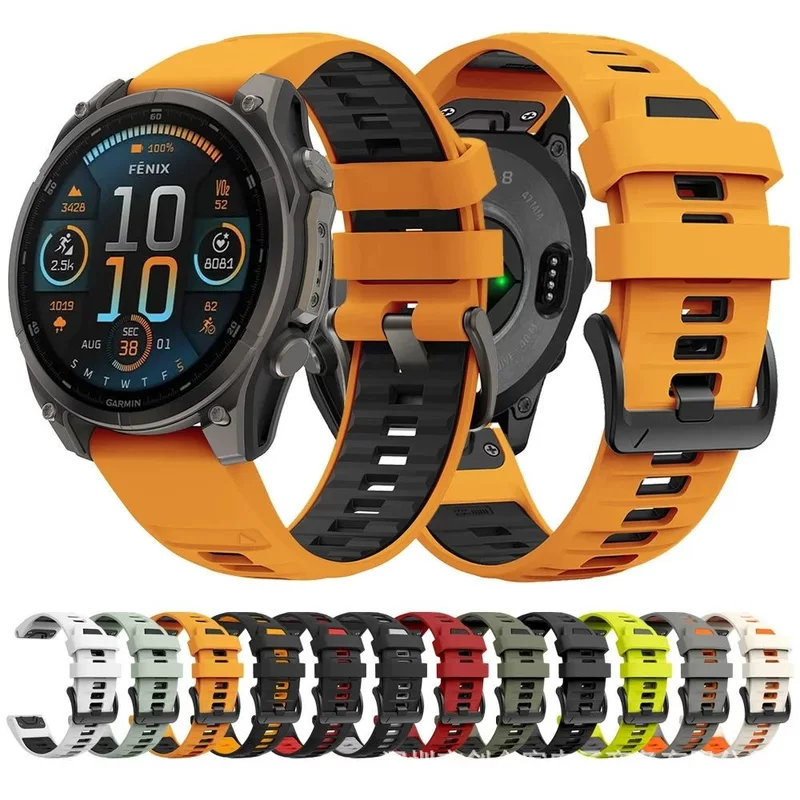 Подходит для Garmin Fenix8 официальный ремешок Fenix8 8-го поколения 43/47/51мм быстрый разбор силиконовый ремешок