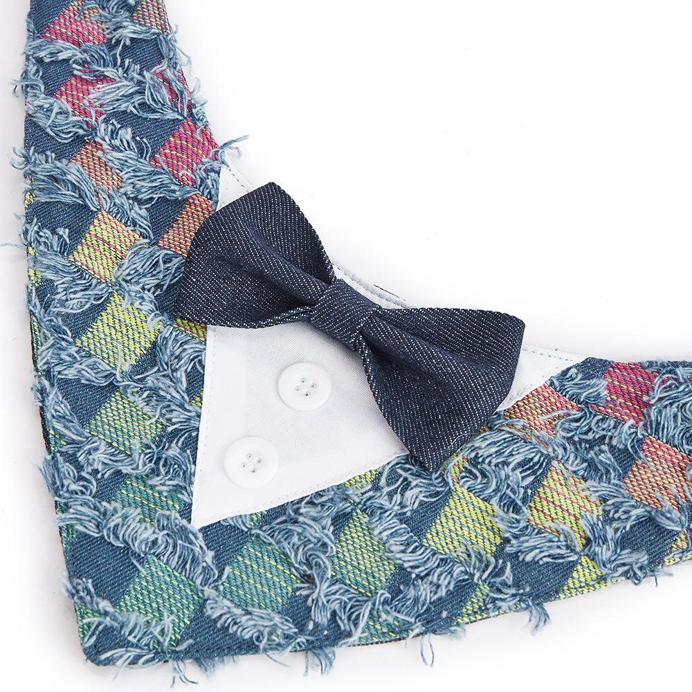 TANPOPO transfronterizo nuevo vaquero casual bordilla mascota fiesta decoración trajes toallas de saliva para mascotas toallas triangulares