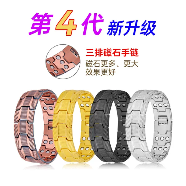 Cross-Border European and American Square Wide Magnetic Bracelet for Men, Zinc Alloy Electroplated Magnetic Handmade Jewelry Wholesale