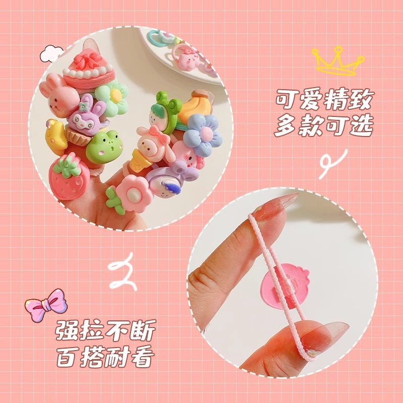 儿童可爱拇指发圈彩色不伤发宝宝皮筋女童头绳高弹力婴儿发饰新款|undefined