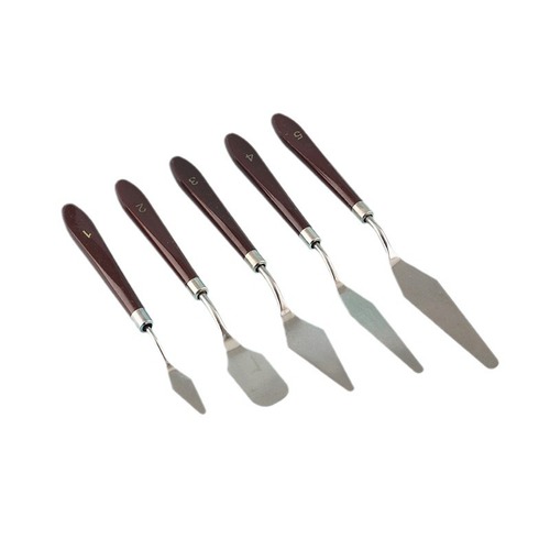 Factory Wholesale Watercolor Paints Stainless Steel Sculpture Knives Acrylic Oil Paints Wooden Set Sharp-Tip Round-Tip Flat-Tip Scraper