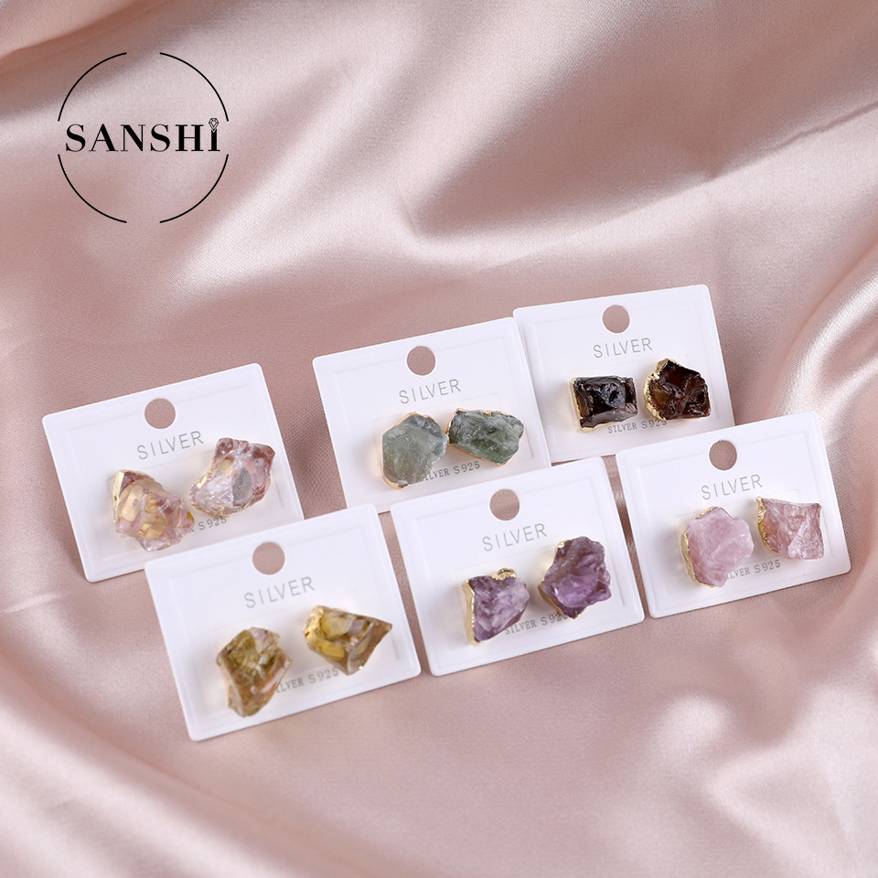 9g Weight 301 Stainless Steel Ear Needle Material Ear Studs Classification 1 Pair Quantity Holiday, Banquet Occasion Crystal Material Geometric Pattern Unisex Gender Plating Design Casual, Elegant, Lady Style 1 Pair Casual Elegant Lady Geometric Plating Crystal Ear Studs 3