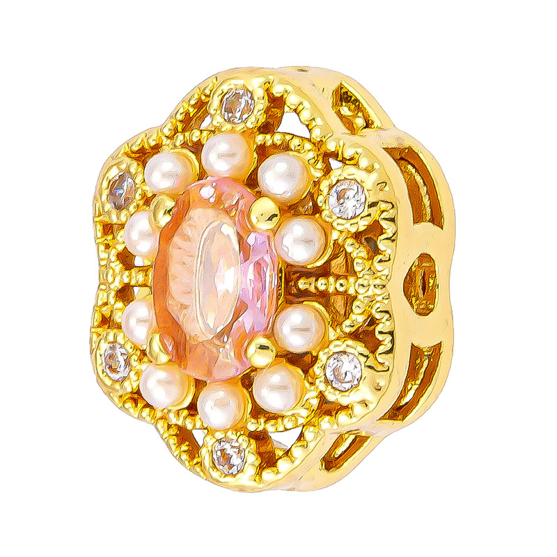 Antiguo método oro goteando aceite azul quemado colgante cuentas Dios de la riqueza atrapador de sueños flor cuentas de tambor accesorios de bricolaje joyería de transferencia