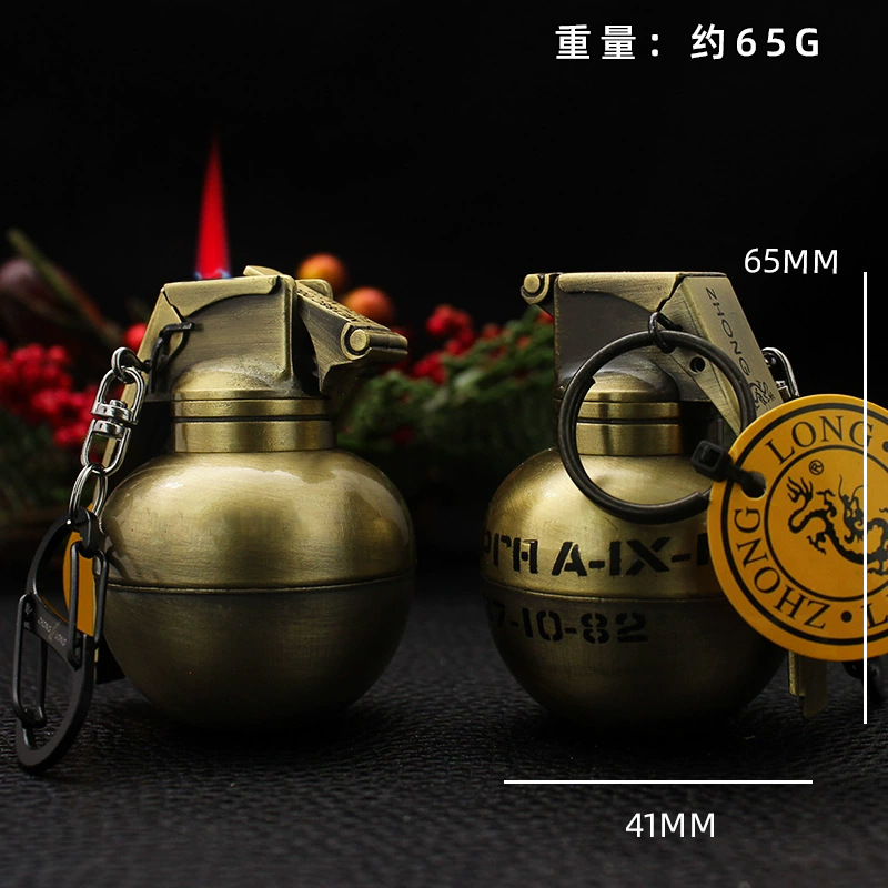 Zhonglong creativo inflable directo encendedor a prueba de viento llama roja adornos personales tabaco de metal al aire libre al por mayor