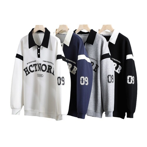 Spring and Autumn Long Sleeve Sweatshirt for Boys, Middle and High School Students, Trendy and Stylish POLO Shirts for Teenagers and Older Boys, Men's Topwear
