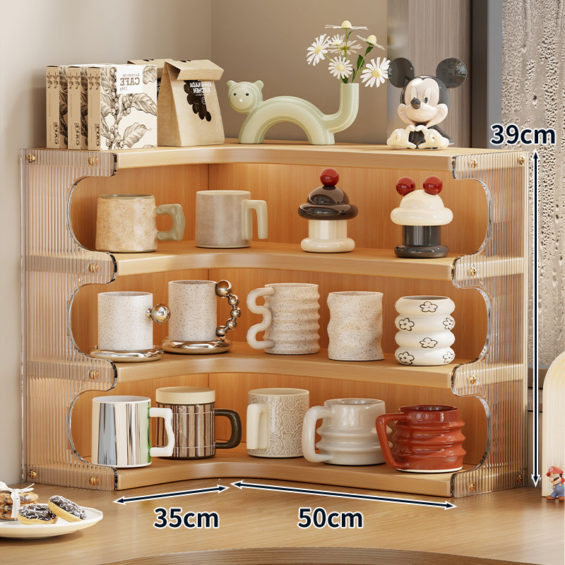 Estante Organizador de Vasos Multicapa para Escritorio y Mesa de Comedor