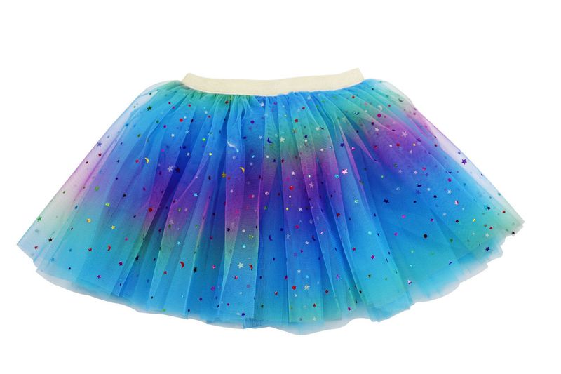 新しい子供の薄い紗の五角星の虹のスカートの網の糸の王女のスカートの欧米の子供服のショーのスカートのtuu|undefined
